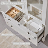 IFGET 71" Tall Arched Kitchen Pantry Cabinet, Wood Kitchen Storage Cabinets with 2 Large Drawers and Adjustable Shelves, Modern Farmhouse Versatile Cupboard for Kitchen, Dining Room, Bathroom, White IFGET