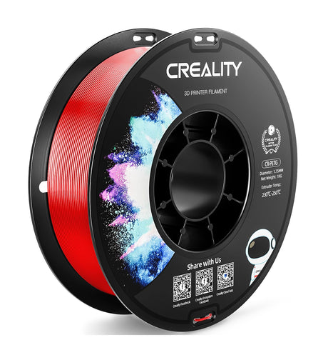 CREALITY PETG Filament 1.75mm 3D Printer Filament, 1kg (2.2lb) Neatly Wound Spool, Dimensional Accuracy ±0.03mm, 2024 Latest Batch, Fit for Ender, Bambu Lab, Anycubic,ELEGOO FDM Printers, Red Creality