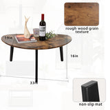 Large Oval Coffee Table Espresso Wood Mid Century Modern Unique Retro Farmhouse - Contemporary Triangle Small Table for Living Room, Bedroom Bedside Table and Office 19" D x 34" W x 16" H WDSHIYI