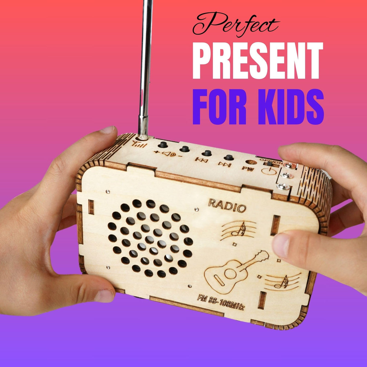 STEM Wooden Radio Kit for Kids Age 8-12 – DIY Science Experiment, Wood Building Project, Perfect Educational Gift for Boys & Girls 8 9 10 11 12 Years Old ZOVRION