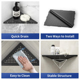 Bernkot Corner Shower Shelves, 10" Matte Black 304 Stainless Steel Recessed Shelf for Bathroom, Grout in Shelf for Tiled Wall 2 Pack Bernkot