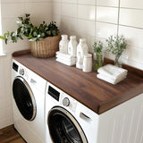 Kaboon Washer Dryer Countertop, Melamine Countertop with Edge Rails - 27.5" Depth x 54" Width Laundry Room Organization, Dark Walnut Kaboon