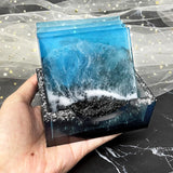 RESINWORLD Set of 3 Thick Square Octagon Round Coaster Molds with Matching Holder Mold, Shiny Coaster Silicone Molds for Resin Casting ResinWorld