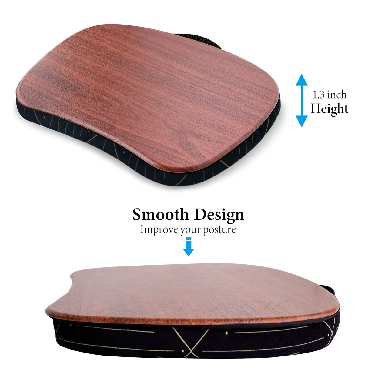 Jasenna Lap Laptop Desk - Portable Lap Desk with Pillow Cushion, Fits up to 15.6 inch Laptop for Home Office Students Use as Computer Laptop Stand, Book Tablet(1-Dark Brown) Jasenna