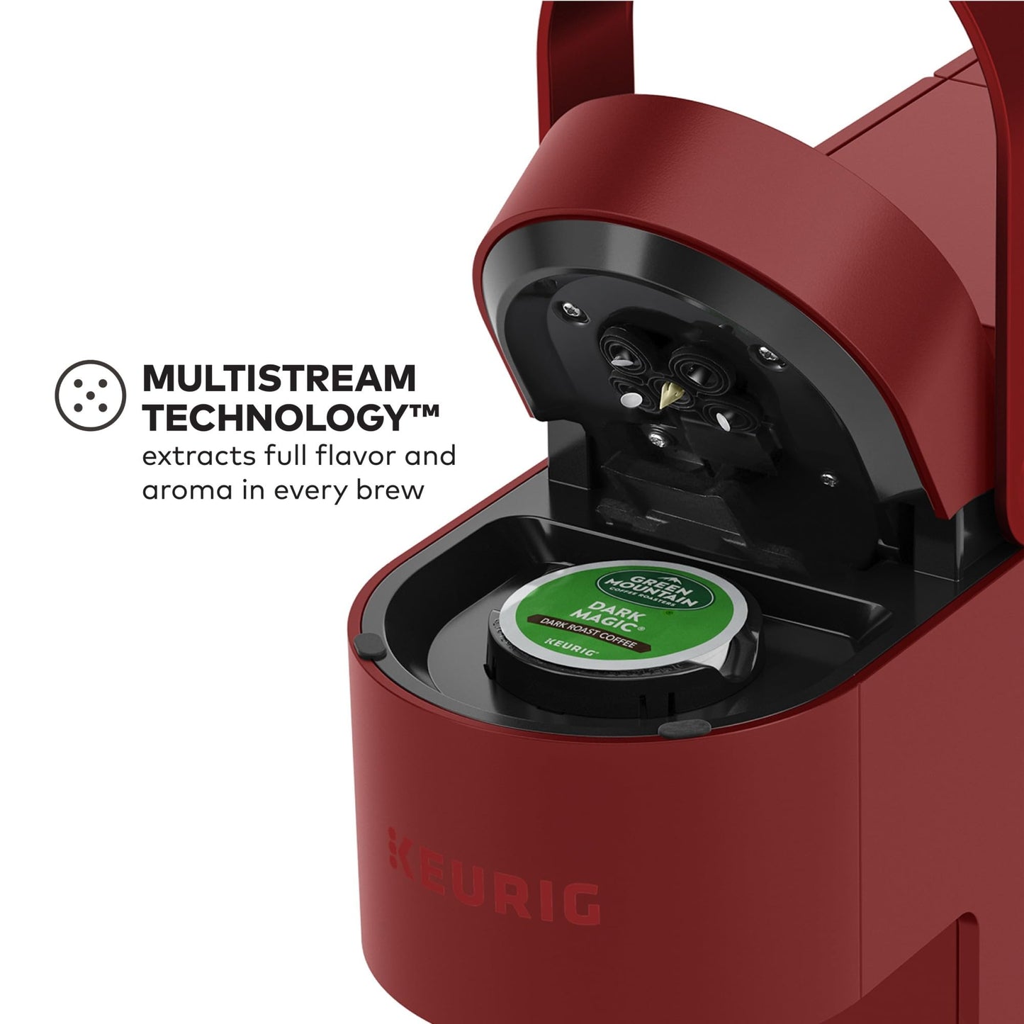 Keurig K- Slim Single Serve K-Cup Pod Coffee Maker, with 3 Brew Sizes, Multistream Technology, 46oz Removable Reservoir, Scarlet Red