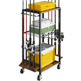 ZHOOGE Fishing Rod Holders for Garage, Fishing Pole holders Fishing Pole Rack Holds up to 8 Rods and Reel Combos, Fishing Gear Equipment Organizer Storage Solution for Garage Basement or Indoor ZHOOGE