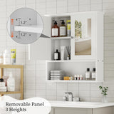 Shintenchi Bathroom Cabinet with Mirror, Wood Medicine Cabinet with Adjustable Shelf, Wall Mount Cabinet Storage, Cupboard, White Shintenchi