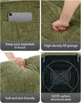 Oversized Swivel Rocker Recliner Chair for Adult,360°Swivel Rock Recliner,Extra Wide Manual Recliners,Chenille Upholstery Overstuffed Soft Rocking Sofa Chair,Green OUTGOODS