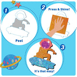 CREATIVETREES Foil Arts and Crafts for Kids – Space Craft with Clean Crafting, Mess-Free Coloring, Travel Toys, and Birthday Gifts for Ages 4 5 6 7 8 9-12 CREATIVETREES