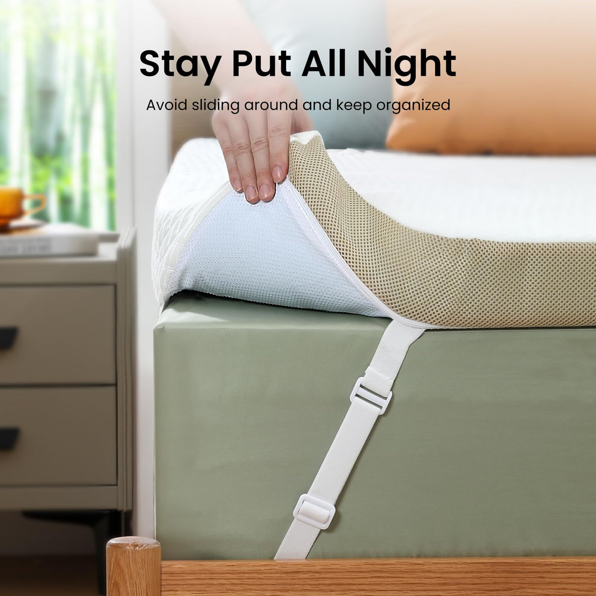 Marsail Queen Size Memory Foam Mattress Topper, 3 Inch Cooling Gel Infused with Soft Cover, CertiPUR-US and Oeko-TEX Certified, Sofa, RV, Camping Marsail