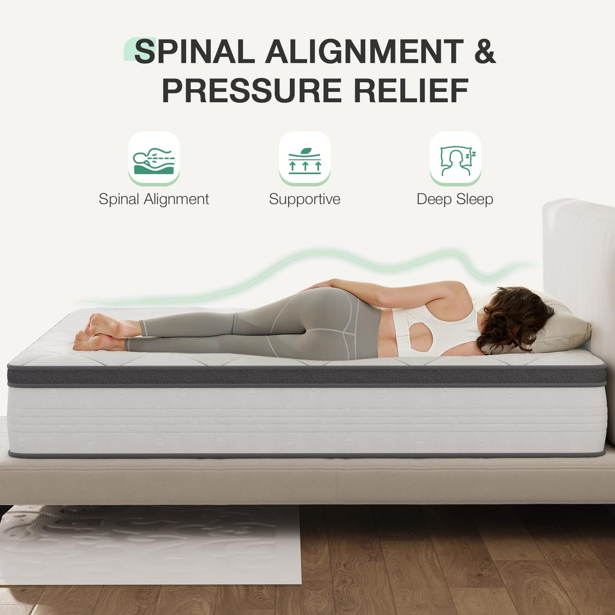 Novilla Queen Size Mattress 10 Inch, Queen Mattress in a Box Hybrid, Pocket Innerspring with Foam Layer for Motion Isolation & Pressure Relief,Soft Feel but Supportive,CertiPUR-US Novilla