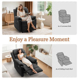 Recliner Chair for Adults, Small Recliner Chair for Small Spaces, Upholstered Corduroy Manual Recliner with Side Pockets, Reclining Chair for Living Room, Nursery, Black Korser