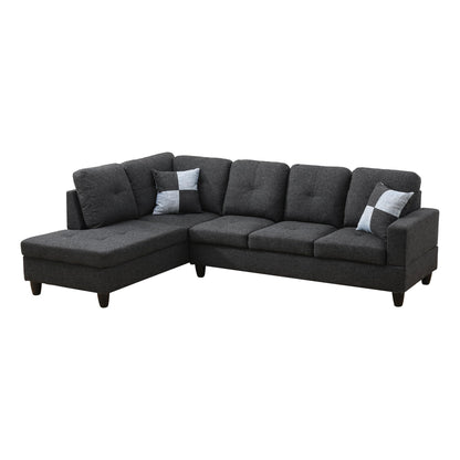 103" W Sectional Couches for Living Room Couch Set, Linen Modular Sectional Sofa for Living Room Furniture Sets, L Shaped Couch, Modular Couch Sofa Set for Living Room Sets Furniture, Black Grey