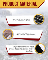 FoundGo 8'H x 7'W Vinyl Curtains for Patio 19oz, Outdoor Clear Vinyl Patio Enclosure,Heavy Duty Clear Tarp Waterproof Vinyl Tarps with Grommets for Pergola, Balcony,Porch,Gazebos，-4℉ Cold Resistant FoundGo