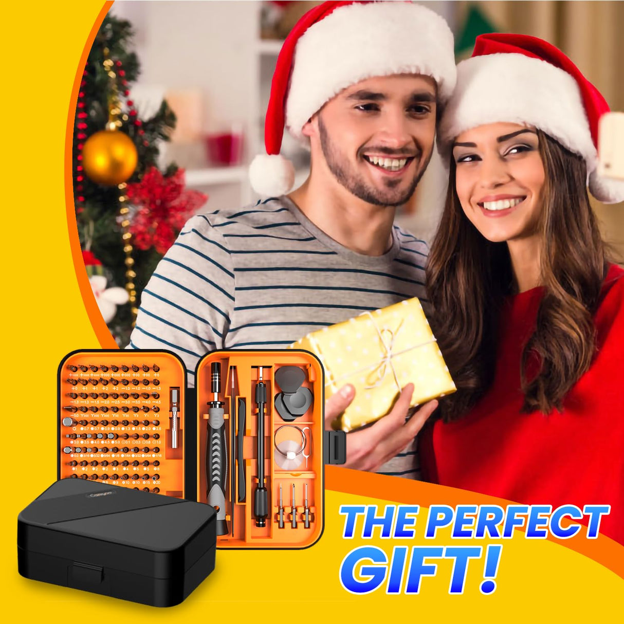 150 IN 1 Precision Screwdriver Set, 120 Bits Full Range Small Screwdriver Set, Magnetic Mini Repair Tool Kit for Ring Doorbell, Laptop, Switch, PS5, Xbox, Macbook, iPhone, Watch, Glasses - Orange Cazeyoo