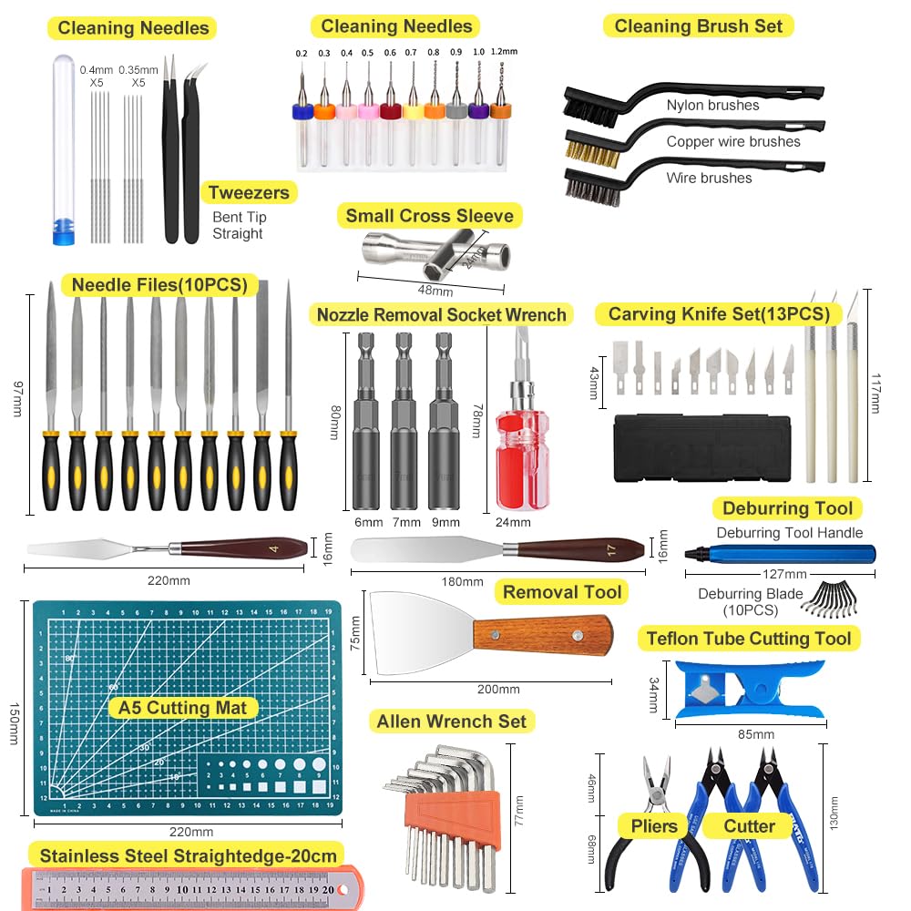 3D Printer Tool Kit, Mintion 82 Pcs 3D Printer Accessories Kit with Nozzle Cleaning Kit, Removable Screwdriver Kit, Deburring, Removal Tools, 3D Printer Tools for Bambu Lab, Ender 3, Neptune  - WoodArtSupply