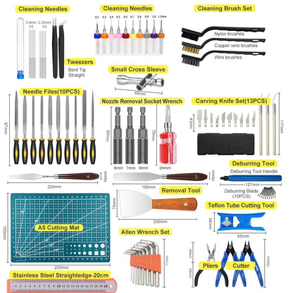 3D Printer Tool Kit, Mintion 82 Pcs 3D Printer Accessories Kit with Nozzle Cleaning Kit, Removable Screwdriver Kit, Deburring, Removal Tools, 3D Printer Tools for Bambu Lab, Ender 3, Neptune  - WoodArtSupply