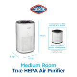 Clorox Air Purifiers for Home, True HEPA Filter, Medium Rooms Up to 1,000 Sq Ft, Removes 99.9% of Mold, Viruses, Wildfire Smoke, Allergens, Pet Allergies, Dust, AUTO Mode, Whisper Quiet Clorox Home Appliances