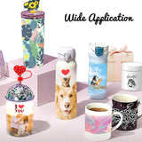 Daily Treasures 50pcs Sublimation Shrink Wrap Sleeve Set (with 10pcs Cute Straw Cover Caps),5×10"Heat Shrink Wrap,White Bag Heat Shrink Film,Sublimation Wraps For 20oz Tumblers Mugs Cups Jars Cosmetic Daily Treasures