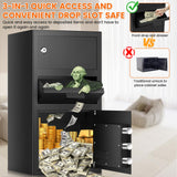 3.6 Cu ft Large Fireproof Drop Safe Box for Business, Anti-Theft Cash Safe Drop Box with Drop Slot, Digital Keypad and Spare Key, Heavy-duty Depository Drop Safe for Home Retail Busines Restaurants Tiskgg