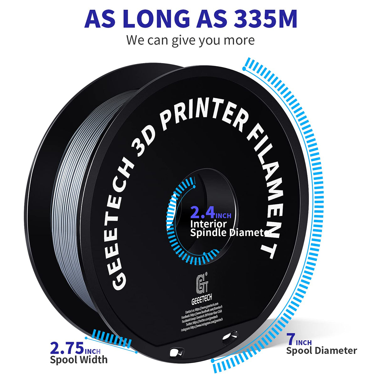 Geeetech PETG Filament 1.75mm, Upgraded High-Toughness 3D Printer Filament - 1 KG (2.2 LBS) Spool, ±0.02mm Accuracy, Neatly Wound Durable, Non-Clogging & Non-Stringing, Fits Most FDM Printers (Silver) Geeetech