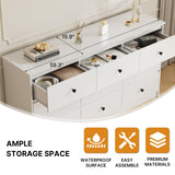 Tradare 9 Drawer Dresser for Bedroom, 59" Wide White Chest of Drawers, Wooden Dresser with 9 Drawers with Ample Storage, Modern Storage Organizer for Hallway,Nursery Tradare