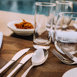 45-Piece Silverware Set Flatware Cutlery Set Service for 8, Durable Stainless Steel Tableware in Ergonomic Design Size and Weight, Kitchen Utensil Sets with Steak Knives, Rust-proof, Dishwasher Safe Brightown