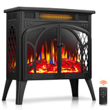 ZAFRO 24-inch Electric Fireplace Heater, 5100 BTU Freestanding Portable Electric Fireplace Stove with Remote Control & Timer, Adjustable Flame Color, 500W/1500W, Black ZAFRO