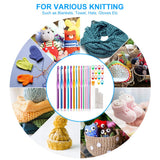 Vodiye 37 PCS Crochet Hooks Set, High Quality Coloured Aluminum Ergonomic Handle Crochet, Hook Needles for Arthritic Hands, with Stitch Markers and Large-Eye Blunt Needles Vodiye