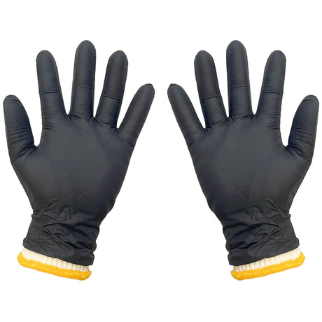 FayLongSky Disposable BBQ Gloves, 100 Count Nitrile Gloves & 4 Cotton Glove Liners, Powder-Free Latex-Free (Large) FayLongSky