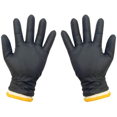 FayLongSky Disposable BBQ Gloves, 100 Count Nitrile Gloves & 4 Cotton Glove Liners, Powder-Free Latex-Free (Large)