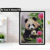 Bimkole 5D Diamond Art Kits for Adults Panda, Full Drill Flower Animals DIY Rhinestone Embroidery Set Paint with Diamonds Art by Number Kits Cross Stitch Home Wall Craft Decoration 12X16 Inch Bimkole