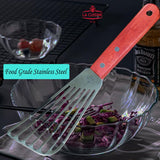 La Cuisine Fish Slotted Spatula Turner with Beveled Edged Stainless Steel, For Flipping Fish Egg Pancake Patties Fries. Blade 6.5", Size 11" La Cuisine for life