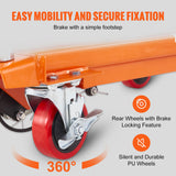 VEVOR Hydraulic Lift Table Cart, 500lbs Capacity 28.5" Lifting Height, Manual Single Scissor Lift Table with 4 Wheels and Non-Slip Pad, Hydraulic Scissor Cart for Material Handling, Orange VEVOR