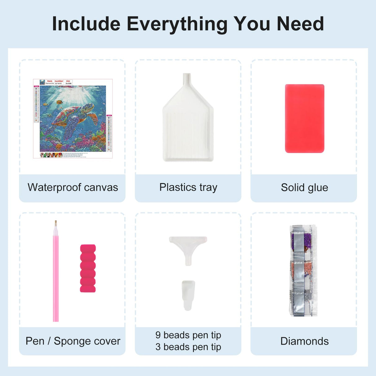 SJUTOUCI Sea Turtle Diamond Painting Kits for Adults, Diamond Art Kits for Beginners, 5D DIY Full Drill Gem Craft for Home Decor Gift 12x12inch, Animal SJUTOUCI