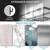 Moforoco Shower Caddy Shelf Organizer Rack, Self Adhesive Black Bathroom Shelves Basket, Home Farmhouse Wall Inside Organization and Storage Decor Rv Accessories, First Camper Apartment Essentials Moforoco