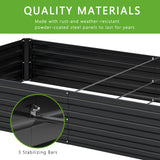 DIIYIV 2PCS 8x4x1FT Galvanized Raised Garden Bed Kit,Vegetable Boxes-Rectangle Metal Flower Box,Large Planter Raised Beds Outdoor Garden for Planting,Fruit,Herb-Black DIIYIV