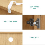 YITAHOME TV Stand for 65 Inch TVs, Boho Entertainment Center with Rattan Doors, Storage Cabinets and Adjustable Shelves, Long Boho Media Console for Living Room YITAHOME