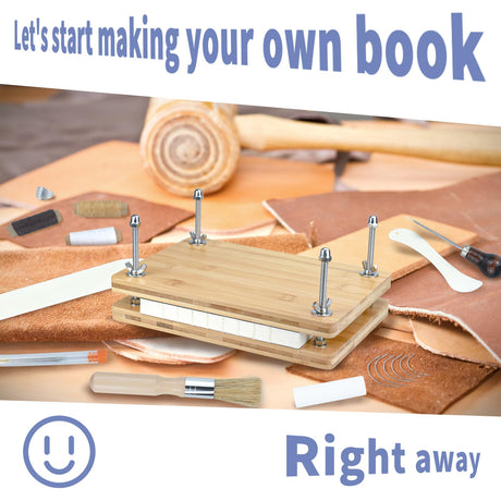 Eohcofys Book Binding Kits, Book Press Binding Materials Tools Bookbinding Kit for Beginners 11.6 x 7.9 Inch Eohcofys