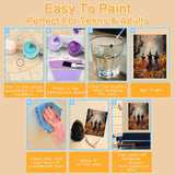 Meothan Framed Paint by Numbers Kits for Adults, Halloween Paint by Number for Adults Beginners, Paint by Numbers Kits on Canvas with Framed and Easel for Home Wall Decor 11.8x15.7inch (Witch) Meothan
