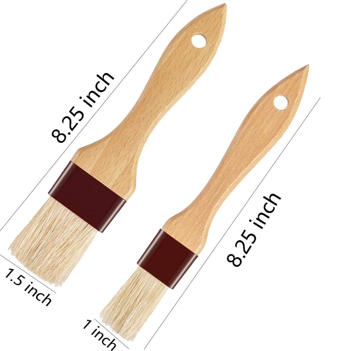 Basting Brush-Pastry Brush,Oil Brush for Cooking,Boar Bristles BBQ Brushes for Grill,Beech Wooden Handle Food Brush for Baking/Spreading Marinade/Sauce/Butter/Egg/Kitchen Baster Brushes(1.5 1 inch) NXRACSH