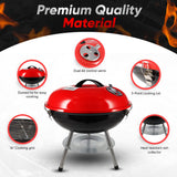 Gas One – 14-inch Portable Barbecue Grill with 3-Point Locking Lid for Heat Preservation – Dual Venting System – Small Charcoal Grill for Backyard, Camping, Boat Gas One