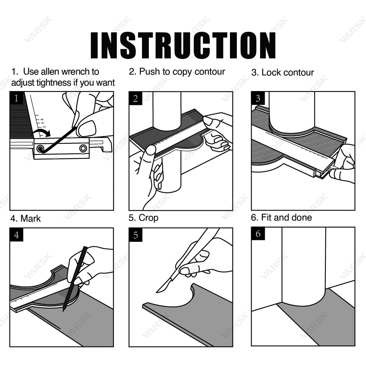 VARSK Contour Gauge Tool (10 inch) with Lock - Birthday Gifts for Men Dad Him, Cool Gadgets for Men, Irregular Shape Duplicator, Outline Edge Angle Measuring Tool for Woodworking Flooring VARSK