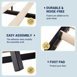 Allewie Queen Size Velvet Platform Bed Frame with Vertical Tufted Wingback Headboard, Easy Assembly, Under Bed Storage, No Box Spring Required, Modern Style, Black Allewie