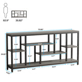 Tribesigns Console Sofa Table, 70.9 inch Extra Long Console Table Behind Couch with Storage Shelves, 3-Tier Modern Narrow Entryway Hallway Accent Table for Living Room, Grey Tribesigns