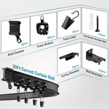 Flexible Curtain Track, 20Ft Ceiling Track for Curtains, Bendable Wall Mount Heavy Duty Drop Sliding Track System, Room Divider, Curved Curtain Rails for RV Shower KOLAKO