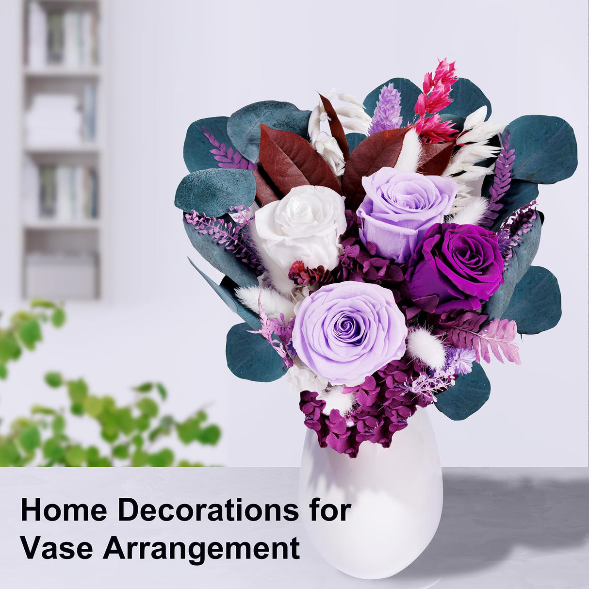 Flowers Gifts for Mom, Flower for Delivery, Preserved Roses Bouquets, Purple Roses, Birthday Gifts for Women, Mothers Day Flowers for Wife Bonsion