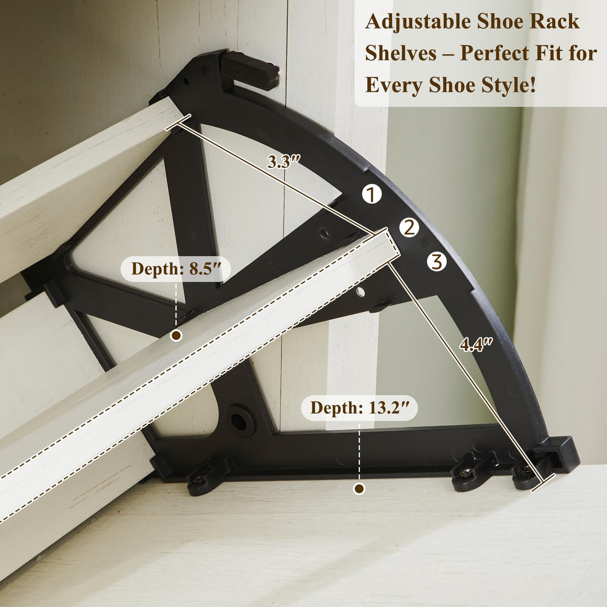 OKD Shoe Storage Cabinet with 2 Flip Drawers, Farmhouse Entryway Shoe Organizer with Drawer, Freestanding Rustic Hidden Shoe Rack Cabinet for Entryway, Antique White OKD