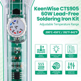 Soldering Iron Kit, 60W Soldering Gun with Transparent Handle, 6 Adjustable Temperature 392-842℉ Solder Kit for Electronics, Includes Soldering Iron Tip, Solder Wire, Stand, Heating Element Core KeenWise