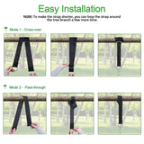 Werfeito Extra Long Tree Swing Straps, 3FT/8FT/10FT/20FT/30FT Tree Swing Hanging Straps Kit Holds 5000 lbs with Tree Protector, Heavy Duty Carabiner and Swivel Perfect for Swings & Hammocks (20 FT) Werfeito